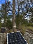 a solar panel is attached to a tree